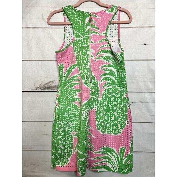 EUC Lilly Pulitzer Racer back Perforated Pineapple Stretchy Shift size Small - Picture 6 of 6